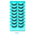 8 paires de faux cils en vison synthétique volumineux sur plateau bleu, Mix8007 - Style Épais à Fente Ondulée (Mix8007)