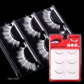 Drei Paar handgefertigte lange weiße künstliche Wimpern für kreatives Bühnen-Makeup - Langer Bühnenstil (CS3-003) / 3er Set