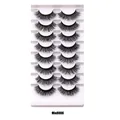 Lot de 8 paires de faux cils noirs épais et recourbés sur un plateau blanc - Style Recourbé Épais en Touffes (Mix8008)