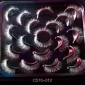 White synthetic false eyelashes CS10-012 for festive stage makeup 10 pairs set - Gradient Light Color Radial False Eyelashes (CS10-012)