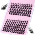 DIY cluster eyelash extension kit with soft faux mink lashes in a pink tray - Single Box Style 036 (DIY-SET-036)