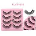 Dramatic thick 4-pair false eyelashes set in black synthetic fiber model FLY4-014 - Natural Slim Style (FLY4-014)