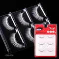 Drei Paar handgefertigte weiße Kunstfaser-Wimpern für festliches Bühnen-Makeup-Design - Dichter Gekräuselter Stil (CS3-004) / 3er Set