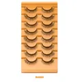 Lot Mix8009 de 7 paires de faux cils denses et bouclés dans un plateau orange vif - Style Flexible Épais Recourbé (Mix8009)