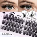 Kit de pestañas postizas DIY en racimos de 12mm 14mm 16mm para extensión profesional - DIY3-002 / Caja Individual