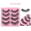 Dramatic 4-pair thick false eyelashes set FLY4-016 with dense criss-cross layered fiber - Fan Shaped Cross Style (FLY4-016)