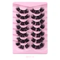 DIY segmented false eyelashes 7 pairs set dense curly volume style in model DIY7-9 - Curly Style (DIY7-9)