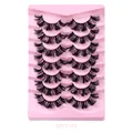 7 pairs of DIY segmented faux mink eyelashes in fluffy curly black for dramatic volume - Natural Thick Style (DIY7-10)