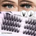 DIY cluster lashes set in 12/14/16mm lengths with dense V-shaped synthetic fibers - DIY3-004