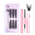 DIY segmented false eyelash extension kit with glue, tweezers, and brush tools - DIY3-004 (With Tool Kit)