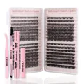 Individual cluster eyelash book with 30D/50D/60D density lashes and pink tool kit - Large Capacity Series 1 Pink Remover Combo