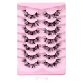 DIY segmentierte falsche Wimpern Set mit 7 Paar dicken schwarzen Kreuz-Mink-Wimpern - Gekreuzter Dichter Stil (DIY7-14)