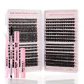 DIY cluster eyelash extension kit with glue and remover in pink white case - Large Capacity Series 2 Pink Remover Combo