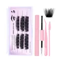 Professional DIY eyelash extension kit with black clusters and pink application tools - DIY3-005 (With Tool Kit)