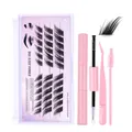 DIY cluster eyelash extension kit with pink applicator tweezers and lash brushes - DIY3-006 (With Tool Kit)