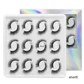 Short natural layered false eyelashes set in holographic box with white tray - Short5 - Short Natural Style (Short5)