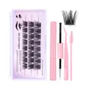 DIY cluster eyelash extension kit with black lashes and pink application tools set - DIY3-007 (With Tool Kit)