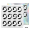 Short6 variant multi-layer thick 12 pairs of dense natural false eyelashes in holographic box - Short6