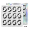 Short9 multi-layer dense black false eyelashes 12 pairs set in laser gradient box - Voluminous Fan Style (Short9)