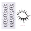 Dramatic manga style false eyelashes 10-pair set with 8mm to 14mm length for bold look - Natural Thick Style (ZRK10-002) / 10 Pairs Set