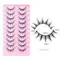Barbie-style manga false eyelashes 10 pairs set with length measurements 8mm-14mm - Manga Eyes Long Style (ZRK10-001) / 10 Pairs Set