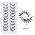 Barbie manga style eyelashes 10 pairs pack with 8mm to 14mm crisscross fiber lashes - Dense Criss-cross Style (ZRK10-005)