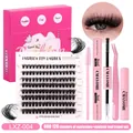 DIY Wimpernverlängerung Set mit 128 60D Clustern, Kleber, Entferner und Pinzette - 60D Dichte Stil (LXZ-004)
