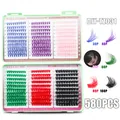 Set 580 piezas pestañas postizas individuales de colores largos mixtos 10-18mm cajas - Pestañas Injertadas De Colores (DIY-TZ031)