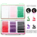 Set de pestañas postizas de colores DIY con 580 piezas de 10mm a 18mm de longitud - Pestañas Injertadas De Colores (DIY-TZ032)