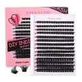 Individual cluster lashes in C-curl black synthetic fiber variety pack from 10mm to 18mm - 80D Density Style (DIY-TZYW009)