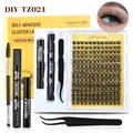 DIY cluster eyelash extension kit with glue, seal, remover and 8-16mm mixed lashes - Segmented Lashes Kit (DIY-TZ-024)