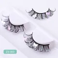 Ciglia finte di Halloween con paillettes a farfalla rosa e bianche e decorazioni glitter, ZS-003 - Stile Fantasy Paillettes Farfalla (ZS-003)