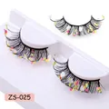 Ciglia finte drammatiche per Halloween con paillettes a cuore colorate e volume fitto - Stile Paillettes a Cuore Multicolore (ZS-025)