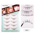 Natürliche falsche Wimpern, 10 Paar W14 Manga-Wimpern für ein perfektes Augen-Make-up - Natürlicher Dichter Stil (W14)