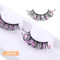 Glitter fake eyelashes with colorful sequins for Halloween stage makeup, model ZS-018 - Multicolor Irregular Sequins Style (ZS-018)