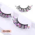 Ciglia finte Halloween ZS-026 spettacolari con paillettes colorate e volume denso - Stile Paillettes Esagonali a Puntini Multicolore (ZS-026)
