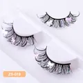 Halloween false eyelashes with pink butterfly sequins and glitter, model ZS-019 - Pink White Butterfly Sequins Style (ZS-019)