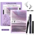 Kit extension ciglia fai-da-te con ciglia miste 10D+20D, pinzette e sigillante adesivo - Stile Naturale Denso (DIY-TZYW-021) / Confezione Mista 10D+20D
