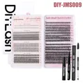 DIY cluster wimperverlenging set met 30D/40D wimpers, bond en seal gereedschap - Gemengde Stijl Met Zwarte Tools (DIY-JMS009)