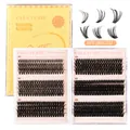 DIY cluster lashes set in yellow box featuring 30D to 100D volume thickness variants - Lash Box Only