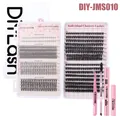 Kit extension ciglia fai-da-te con colla, pinzette e ciglia folte 30+40D miste - Stile Misto Segmentato Con Strumenti Rosa (DIY-JMS010)