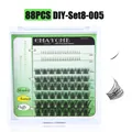 Kit da 88 pezzi di ciglia a ciuffetti DIY stili naturali e folti da 5 a 14 mm - Stile Snello Naturale E Soffice (DIY-SET8-005)