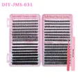 DIY cluster lashes kit with pink tweezers and bond & seal glue 30D 40D 50D 9-16mm - 30D 40D 50D Mixed Lashes with Pink Glue and Tweezers (JMS031)