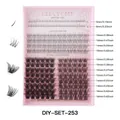 DIY σετ βλεφαρίδων cluster D curl mix 5-16mm με ελαφρύ όγκο και κάτω βλεφαρίδες - Στυλ Μονής Θήκης Βλεφαρίδων (DIY-SET-253)