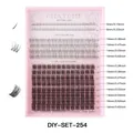 Σετ επέκτασης βλεφαρίδων DIY με μαύρες τούφες D Curl και βλεφαρίδες βεντάλια σε κουτί - Στυλ Μονής Θήκης Βλεφαρίδων (DIY-SET-254)