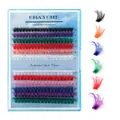 Kit de pestañas postizas individuales de colores neón con longitudes de 10 a 18 mm - 10mm-18mm Multicolor Mezclado (DIY-SET-263) / Multicolor