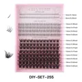 DIY σετ βλεφαρίδες σε τούφες μαύρες D-curl με μήκος από 5mm έως 16mm για όγκο - Στυλ Μονής Θήκης Βλεφαρίδων (DIY-SET-255)