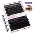 DIY 60D und 80D Volumen schwarze Cluster Wimpern Set für natürliche Wimpernverlängerung - Schwarzer Stil (DIY-SET-248) / Einzelbox Wimpern
