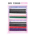 Kit extension ciglia colorate fai-da-te con 210 cluster in volume 80D e 100D - DIY-TZ058 Colorato Senza Strumenti