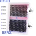 168pcs natural cluster lashes set with mixed lengths 10-18mm for DIY extension - DIY-SET-271 (168 Pcs)